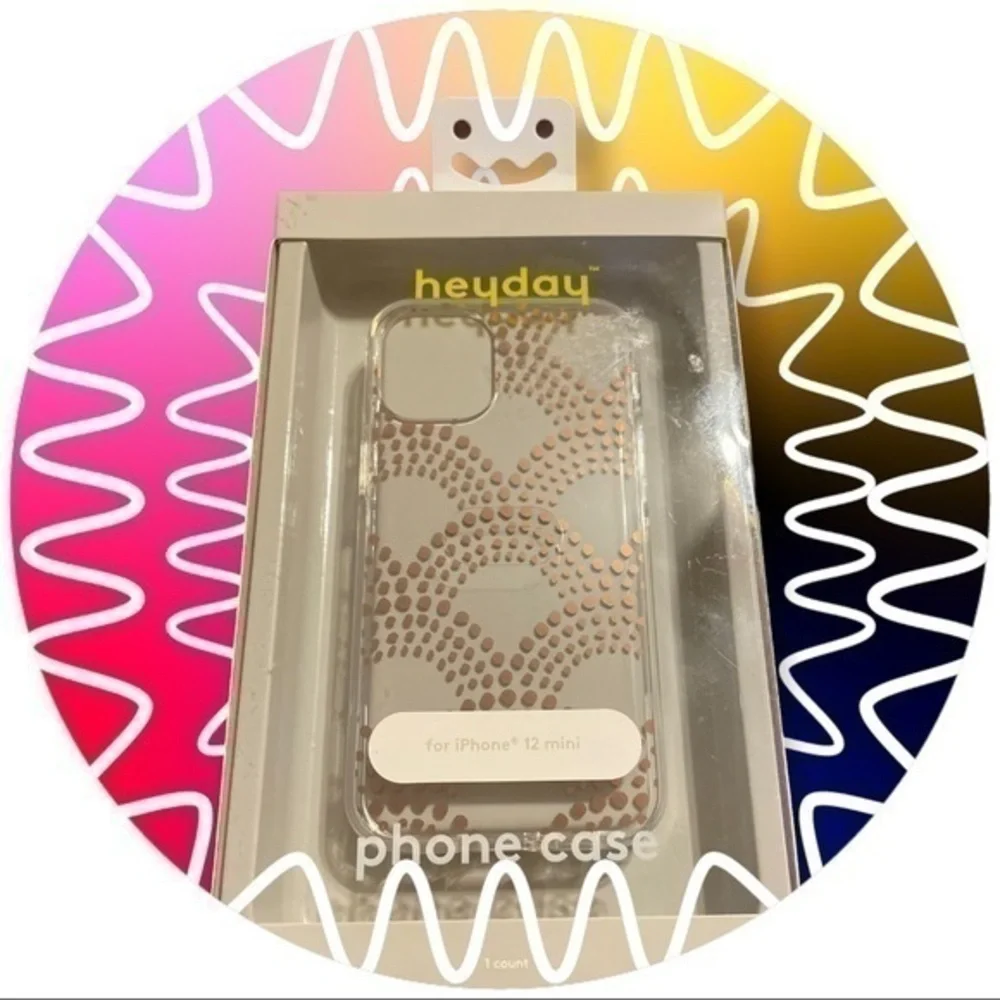 NIB Heyday iPhone 12 Mini Clean & Gold Polka Dots Case